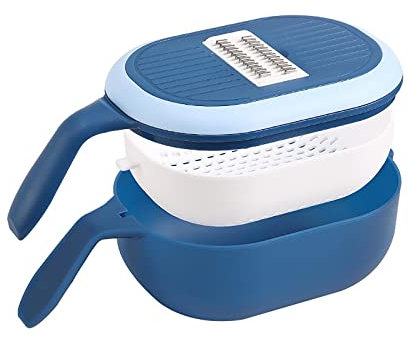 Portable String Vegetable Chopper - Vegetable Chopper Dicer Cutter Dicing Machine, Potato Onion Garlic Chopper with Container, Veggie Slicer Cutter Grater, Cheese Chopper Mini, Food Processor Small