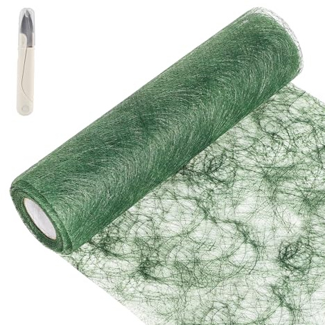 SWAWIS Vlies Tischläufer Dunkelgrün 20cm x 5M Tischläufer Rolle Hochzeit Tischband Grün Geburtstag Tischdecke für Tischdeko Hochzeit Geburtstag Taufe Deko