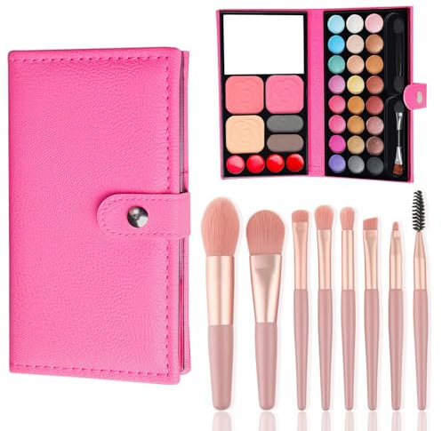 AYNKH Set di trucco per bambini, 8 pennelli per trucco per bambini, set da trucco, set da trucco, per bambini, per feste di compleanno, lavabili e per bambine