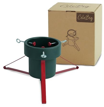 CeleBig Weihnachtsbaumständer für Bäume bis 1,8 m | Manuelle Befestigung mit 3 Schraubmechanismen | Wasserfüllbar bis 1,5 L für zusätzliche Stabilität | Robuster Christbaumhalter