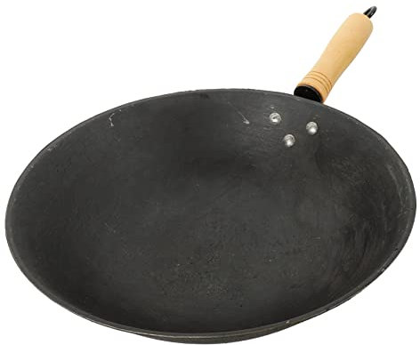 WATIIFUFU Wok De Cuisine Traditionnel Chinois à Fond Rond Poêle à Frire Profonde Pour Cuisiner Et Frire Facile à Nettoyer