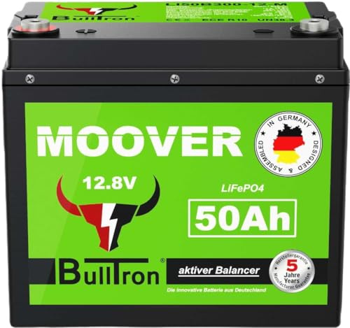 BullTron 50Ah Mover 12.8V LiFePO4 (0% nach §12 Abs. 3 UstG & 19% MwSt.), wartungsfrei, Lithiumbatterie, MPPT, Balancer, IP65 (0% MwSt. UstG §12 Abs. 3)