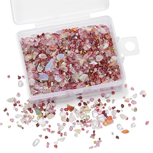Unregelmäßige Metallsplitter, zerbrochene Glassplitter zum Basteln, Glaskies für mikroskopische Landschaftsgestaltung, Dekoration, rote Farbgestaltung, 50 g