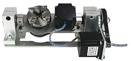 Center Height 55MM CNC Rotary Axis 4 Jaw Chuck 60mm for 5 Axis CNC Router Engraving Machine