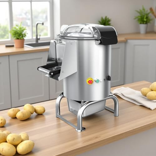 WEIMILOR Peladora de Verduras automática eléctrica - Peladora de Patatas Industrial de 70-100 kg/h, Capacidad de 5 kg/12 L y 10 kg/22 L, 550 W/750 W para fábricas de Alimentos 10kg/22L