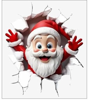 Wandtattoo Weihnachtsmann | Wasserfester Weihnachts-Toilettenaufkleber | Niedliche Dekoration für Feiertage, Thanksgiving, Herbst/Winter, Zuhause, Wohnheim, Wohnung, Innenbereich, Garten, Zimmer, Part
