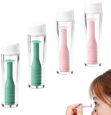 Jetstream 4 Piezas Ventosas Lentillas, Quita Lentillas, Chupa para Retirada de Lentillas, Ventosas para Ojos de Cristal, Ventosa para Lentes de Contacto de Silicona, para Lentes Blandas y Duras
