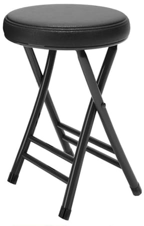 OGYJMSFN Sgabelli da Bar Sgabello da bar pieghevole portatile Sedia pieghevole senza schienale da 20 pollici con sedile imbottito rotondo for soggiorno camera da letto Opzione colore nero