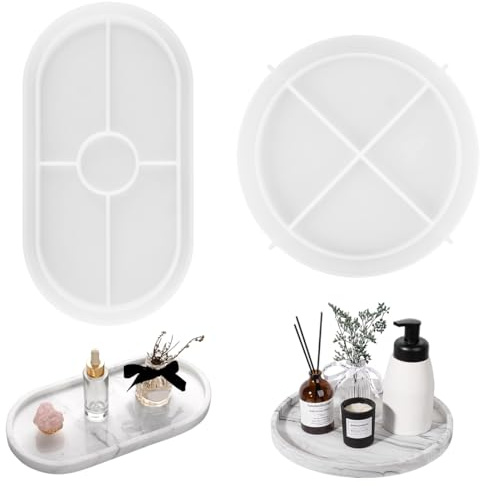 2 Pièces Moules À Sous Verres en Silicone, Réutilisable Coaster Moules en Résine Comprendre Rond, Moule Plateau Resine Epoxy, Moule en Silicone Rainuré pour Projets de Bricolage,Décoration Intérieure