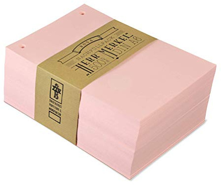 Schreibgefühl Notizzettel Papier Rosa, DIN A6, 500 Blatt, gelocht | Naturpapier Pink gut beschreibbar, XL-Nachfüllpack für Notizzettelhalter Herr Merkel