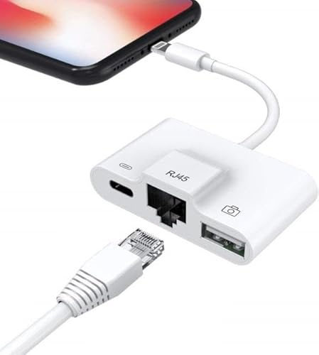 DLH Adaptador Lightning RJ45 Ethernet para Apple iPhone y iPad