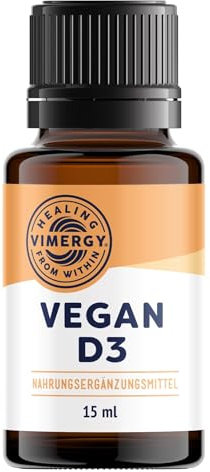 Vimergy Vegan Vitamin D3 Liquid (85 Einnahmen) - Vitamin D3 1000 IE – Vegan Tropfen – Rezeptur ohne Zucker und Bindemittel – Gentechnik- & Glutenfrei (13.3 mL)