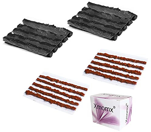 Xmomx 20 pcs for 2 Sizes Bike Tubeless Tire Repair Kit Strips Rope Refills Plugs 1.5 mm 3.5 mm Emergency Puncture Flat for Road Bikes Mountain Bikes