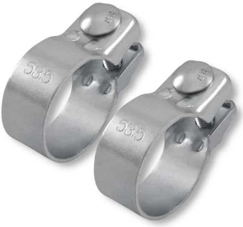2x Breitbandschellen ø von 37-82 mm Auspuff Schelle Klemme Traktor Verzinkt (53,5 mm (52-55mm))