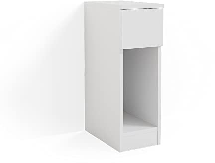 Vicco Nachttisch Enton, Nachtkommode, Weiß, 20 x 59.5 cm