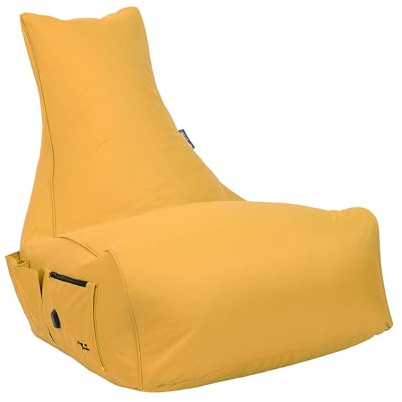 BubisBag Gaming Sitzsack zum Zocken mit & Taschen, Lounge Kissen, Game Sessel für Kinder und Erwachsene, Beanbag Indoor und Outdoor - Magic Gambler (Sand)