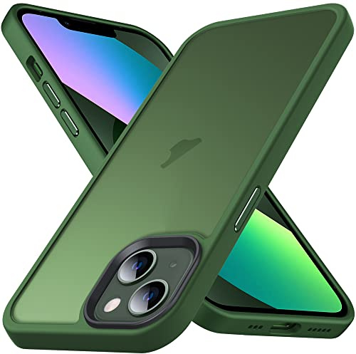 Anqrp Matt Zero Serie für iPhone 13 Mini Hülle dünn [Militärischer Schutz & Kameraschutz] Transluzente Schutzhülle Kratzfest Stoßfest Robuste Handyhülle für iPhone 13 Mini Case, Dunkelgrün