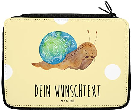Mr. & Mrs. Panda Personalisierte Federmappe Schnecke Sir - Geschenke, Schnecken, PersonalisierteS Stifte Etui, Lebenseinstellung, Federmäppchen mit Namen, Zeit nehmen, Stiftetasche, Motivation