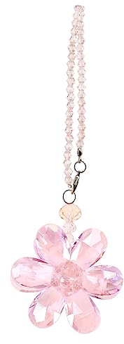 Create idea Rosa Blume Sonnenfänger Kristall Hängende Ornament Auto Rückspiegel Anhänger Automotive Interior Charm Dekoration Zubehör 15 cm Länge
