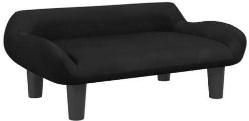 vidaXL Kindersofa, Couch für Kinder, Kindercouch mit runden Kanten, Kindersessel Minisofa Polstersofa Kindermöbel Sofa Kinderzimmer, Schwarz Samt