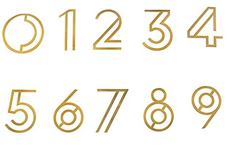 Targhe for porte, numeri civici dorati da 7 cm, decorazione da parete, targhe for porte in ottone di hotel villa, etichette for numeri di indirizzo di dormitori fai da te, 1 pz (colore: numero 8) (Col