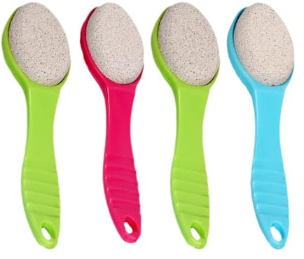 FOMIYES 4stücke Fußschaber Mit Doppelseitiger Peeling-reibbürste Borsten-pflegebürste Zum Entfernen Abgestorbener Hautzellen Pediküre-pflegezubehör Aus Hochwertigen Materialien