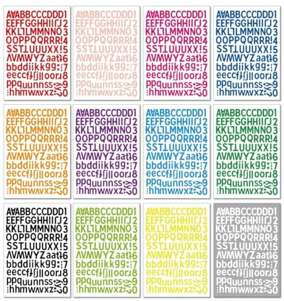 BPTRKOM 12 Stück Buchstaben Aufkleber - Klebebuchstaben Selbstklebend,Wetterfest Alphabet Aufkleber,Nummern Buchstaben Sticker Für DIY Scrapbooks, Tür Adressnummer DIY Scrapbooking (12 Farben)