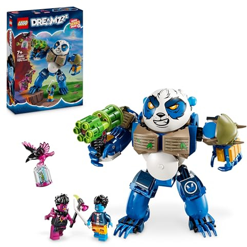 LEGO DREAMZzz 2-in-1 Logan the Mighty Panda Toy for 7 Plus Year Old Girls & Boys, Set with a Posable Animal Figure and 2 Minifigures, Creative Birthday Gift for Kids 71480
