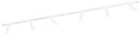 Ledvion - Sistema de rieles iluminacion, 2m, Carril Monofasico, 3W, Blanco, 2700K, 6x Foco de techo Orientable GU10, Lampara techo, plafon led techo cocina, luces led, focos led interior techo