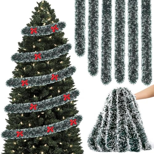 Axinyijia 10M Weihnachtsgirlande, Weihnachten Tannengirlande Weihnachtsdeko Girlande, Weihnachtsgirlande Aussen für Treppe Weihnachtsbaum