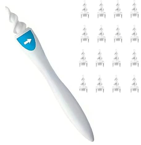 Eastrise Ear Wax Remover,Spiral Ear Wax Removal Tool,Reusable Earwax Removal Kit with 16 Pcs Soft and Flexible Replaceme