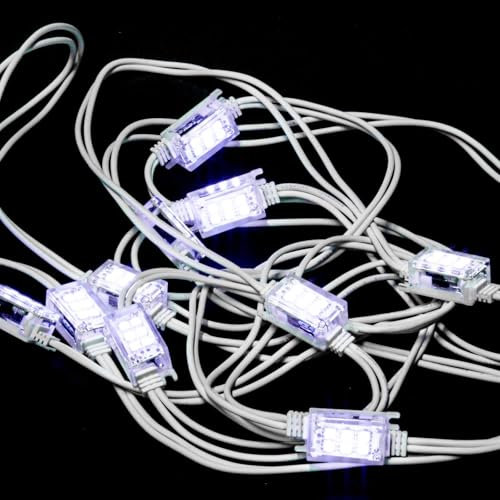 Pridea Strobe Light Lichterkette Flash Blitz Stroboskop Kette 5 Meter - Erweiterbar bis 65 m - 10 Flash LED`s - spritzwassergeschützt (IP44) - Energieeffizient - Weihnachtsbeleuchtung Deko Garten