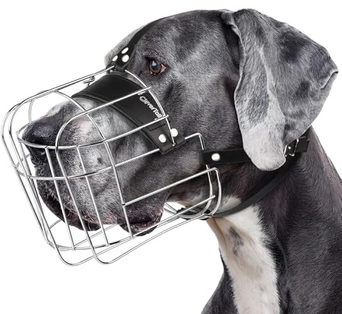 CleverTail Extra großer Maulkorb für Dogge – Metall-Körbchen-Maulkorb gegen Bellen und Beißen – für Rottweiler, Cane Corso, Retriever, Mastiff
