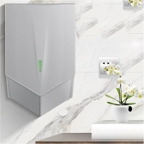SAIYERUS Asciugamani Elettrico per Casa, Bagni Commerciali, Asciugamani Elettrico ad Alta velocità con Filtro dell'Aria, Funzionamento Senza Contatto con Sensore a Infrarossi, Montaggio a Parete,Grey