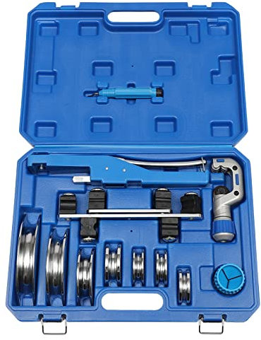 LANNADD Dobladora de tubos manual hidráulica, 6 t fuerza de prensado, 6 piezas de flexión, dobladora hidráulica para tubos de hierro fundido para aire acondicionado sistemas de refrigeración sistemas