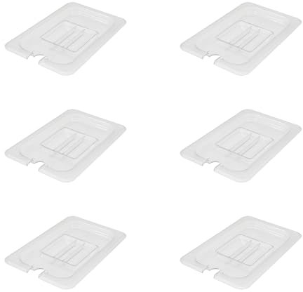 AcMax 6 Stück Polycarbonat Deckel mit Aussparung GN 1/4 Gastronormbehälter GN-Behälter Gastronorm Kunststoff