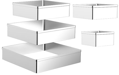 Moules à pâte feuilletée carrée en acier inoxydable : ensemble d'outils de cuisson polyvalents pour biscuits, gâteaux et fondant | Emporte-pièces pour la cuisson à la maison, gâteaux et dec