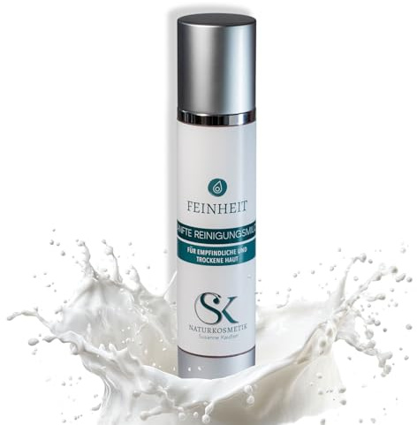 SK Naturkosmetik FEINHEIT Reinigungsmilch – sanfte Gesichtsreinigung mit Porzellanerde, Aprikosenmandelöl & Jojobaöl | mit Vitamin E & B12 | entfernt Make-up & Augen-Make-up ohne Brennen
