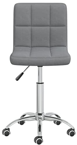 Tonture Esszimmerstuhl Drehbar Hellgrau Stoff, Höhenverstellbar mit Rollen, Modernes Design, Bequemer Polstersessel für Küche und Esszimmer