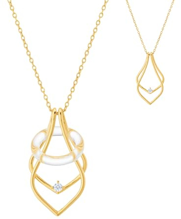 Wailike Ringhalter Halskette Damen - Anhänger für Ehering & Verlobungsring - Kette aus Titanstahl für Krankenschwestern, Ärzte & Sport - Schmuck Geschenkbox - Vintage Tropfen-Design