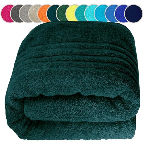 Lashuma XXL Saunatuch, Saunahandtuch Opal - Grün 80x220 cm, London Badetuch aus 100% Baumwolle
