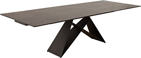 Esstisch PROMETHEUS 260cm - schwarz braun - Keramik - edle italienische | 12 Sitzplätze, hochwertig, 120 kg Belastbarkeit, Industrial-Design, Konferenztisch, robust, Metallgestell