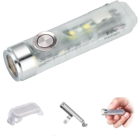 RovyVon Aurora A7 LED Mini antorcha, llavero de 650 lúmenes pequeña antorcha, linterna azul brillante, luz de bolsillo brillante rehcargable USB C con batería Li-po de 330 mAh