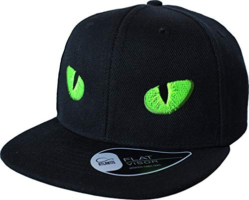 Baddery Kinder Cap - „Monsteraugen“ - Bestickte Kappe (Schwarz - One Size)