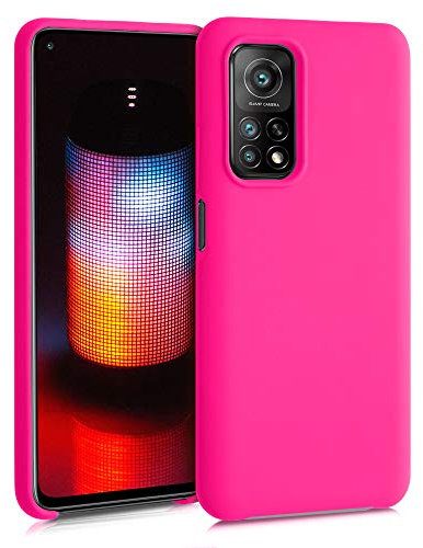 kwmobile Hülle kompatibel mit Xiaomi Mi 10T / Mi 10T Pro Hülle - Silikon Handy Case - Handyhülle weiche Oberfläche - kabelloses Laden - Neon Pink