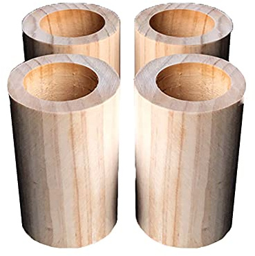10 cm di Altezza Supporto Mobili in legno per Mobili Aggiunge 10 cm di Altezza ai Letti Divani Armadi Supporta Rialzi di Letto Gambe per Mobili Alzata per mobili Un Insieme di 4 (4.8cm)