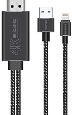 Promate MediaLink-LT, cavo da connettore Lightning ad alta definizione 4K a HDMI con ponte di ricarica