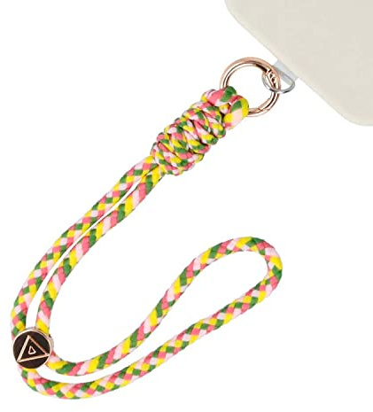 Bracelet + adaptateur pour téléphone portable. [L'accessoire de mode] Pendentifs pour téléphone portable et accessoires. [Bracelet cordon Premium de portable] (brillant, jaune)