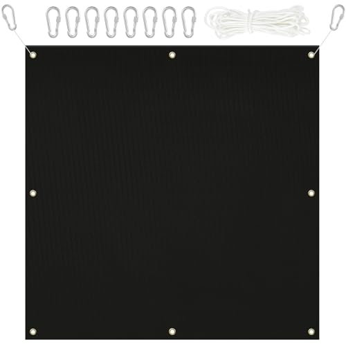 Silipull Archery Backstop Netting Heavy Duty with Rope and Hooks Slingshot Archery Net for Backyard Shooting Accessories(5 ft X 5 ft X 2 Mm, 45 Lbs,Black)