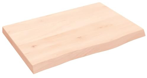vidaXL Waschtischplatte, Multifunktional Arbeitsplatte mit Naturkante, Waschtischkonsole Tischplatte für Badezimmer, Holzplatte Platte Badmöbel, 60x40x(2-4) cm Massivholz Unbehandelt
